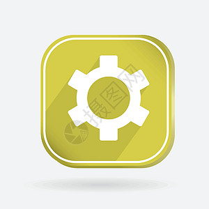 颜色图标 符号设置 cogwal机械齿轮进步机器黄色阴影合作工业网络技术图片