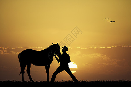 人与马动物土地哺乳动物日落太阳旅行插图运动阳光天空图片