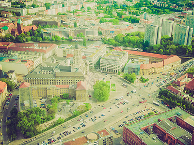 柏林 德国的反向回顾城市场景眼睛天际背景图片