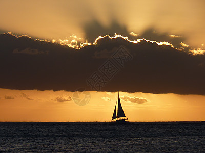 印度洋的日落太阳异国海洋晴天热带地平线假期情调支撑天空图片