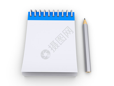 用铅笔作笔记蓝色商业床单插图灰色会议软垫计算机记事本笔记本图片