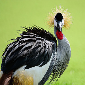 型灰冠鹤国家灰色动物群动物野生动物调节器黑色荒野红色羽毛图片