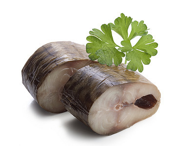 烟熏鹦鹉冷熏鲭鱼食物梳理绿色香菜海鲜背景图片