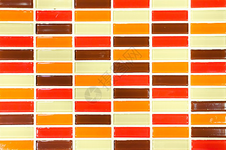 灰红色黄色和棕色马赛克瓷砖背景正方形蓝色玻璃材料插图地面橙子水泥风格团体图片