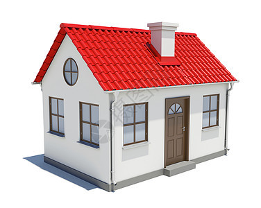 红屋顶小房子窗户插图建筑学项目小屋住房销售家庭框架建筑师背景图片
