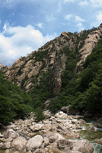 Kumgang 山岩石天空松树石头森林图片