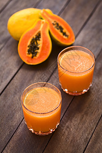 木瓜果汁饮料水果玻璃食物图片