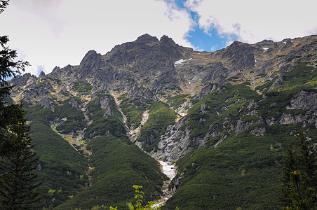 波兰的山地景观公园旅行山脉旅游蓝色风景爬坡抛光国家岩石图片