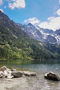 波兰山区湖地貌波兰顶峰抛光岩石旅行爬坡风景国家天空山脉旅游图片