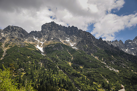 波兰的山地景观风景国家旅游爬坡公园岩石山脉旅行天空蓝色图片