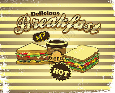 食物和饮料餐厅朋友午餐咖啡卡通片背景图片