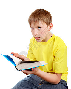 以书之童子小说手册阅读男生白色学生头书字典小伙子文化图片