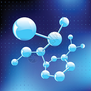 分子结构原子生物学蓝色化学品药品粒子插图技术物理生物图片