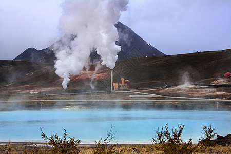 地热发电站冰岛发电厂蒸汽能源发泄钻孔活力旅行火山绿色管道图片