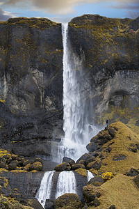 冰岛瀑布旅行旅游地标地理观光教堂瀑布风景游客地形图片