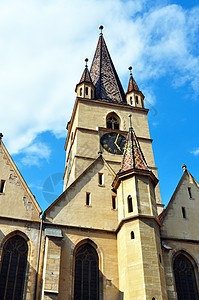 罗马尼亚锡比乌市路德会教堂城市旅游教会福音纪念碑宗教大教堂历史地标旅行图片