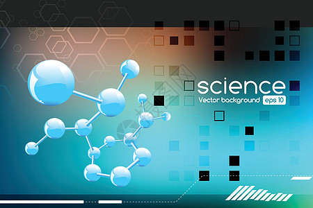科学 分子化学插图蓝色文摘实验教育生物生活细胞研究图片