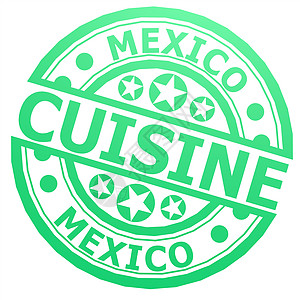墨西哥美食邮票背景图片