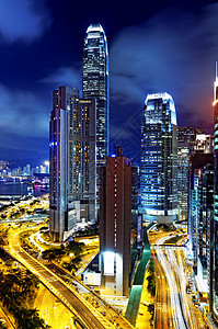 香港之夜场景街道运输建筑学办公室汽车旅行旅游摩天大楼速度图片