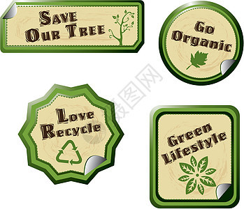 变绿标签艺术品绿色全球植物行星圆圈世界生态活力图片