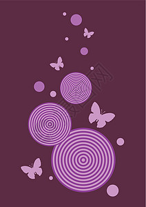 圆形模式草图纺织品艺术剪贴簿乘法绘画精力极简蝴蝶紫色图片