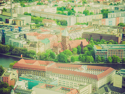 柏林 德国的反向回顾天际场景眼睛城市背景图片