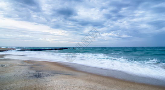 北卡罗来纳州Hhattaas角大西洋数控摄影全景波浪海岸海滩日落海岸线彩色沙丘图片