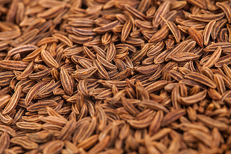 Caraway 种子棕色白色药物调味品荔枝烹饪香料芳香粮食宏观图片