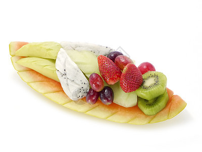 白色背景的混合果实被孤立季节团体饮食奇异果食物菠萝水果收成浆果异国图片