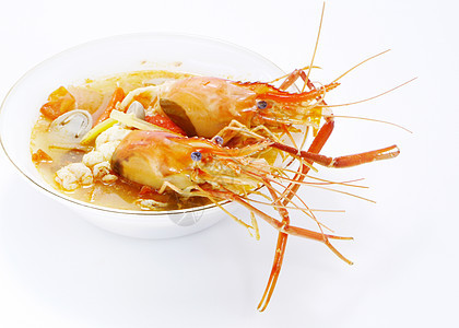 泰国菜冬阴功 龙虾汤功夫盘子食物牛奶海鲜美食香菜午餐柠檬椰子图片