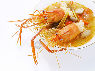 泰国菜冬阴功 龙虾汤食物柠檬牛奶盘子午餐美食海鲜椰子香菜功夫图片