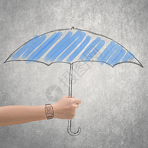 持有伞式保护伞 防水概念图片