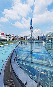 日本名古屋日落天线地区地标公园绿洲建筑物风景正方形广场图片