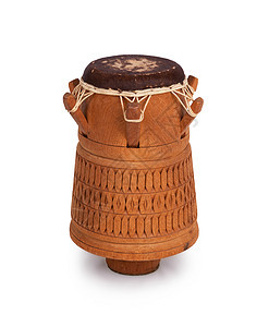 Djembe Surinam撞击 手制木板和山羊皮雕刻手工业文化罢工小路传统木头部落乐器剪裁图片