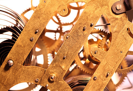 时钟机制技术齿轮口径机器人传动古董机械黄铜工程宏观图片