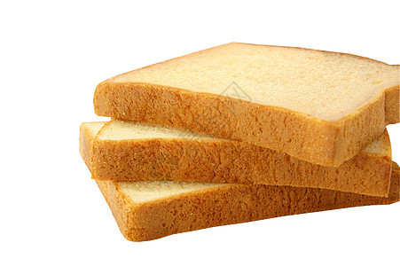 白皮上孤立的切片面包蜂蜜工作室脆皮早餐批量粮食食物棕色小麦面粉谷物图片