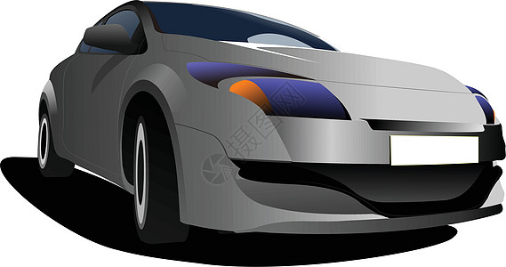 道路上的灰色汽车计票 desi 的彩色矢量插图图片