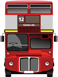 伦敦双双Decker红色巴士 矢量插图旅行司机车辆稀有性运输民众甲板图片