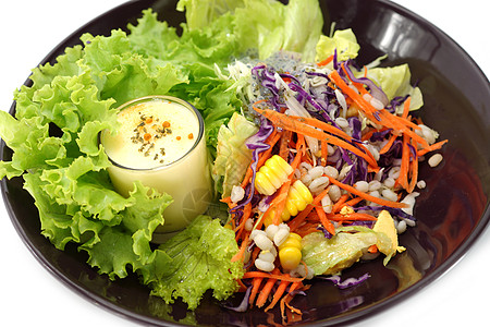 混合蔬菜沙拉和马萨拉奶油蒸汽生物菜花矿物蔬菜饮食橙子低脂肪美食家盘子图片