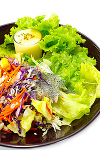 混合蔬菜沙拉和马萨拉奶油菜花低脂肪美食家饮食矿物季豆橙子沙拉蒸汽蔬菜图片