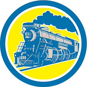 蒸汽火车旋转圆环回转旅行运输货运艺术品引擎圆圈铁路插图机车图片