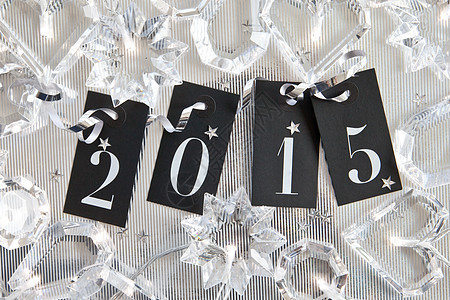 2015年闪闪发光的背景邀请函飘带标签纸屑圣诞黑色彩灯派对玻璃花环图片