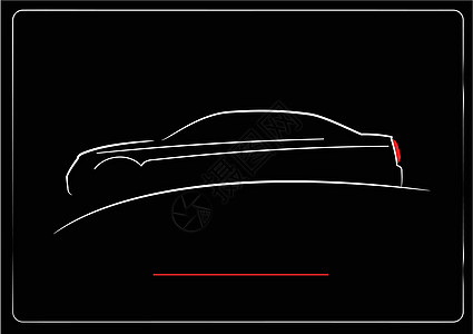 黑色背景的汽车白色轮廓 矢量插图标识坡度墙纸工作机器窗户公司兜帽商业力量图片