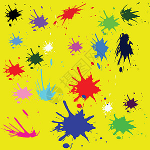 水彩花插图艺术蓝色红色刷子白色粉色绿色黄色条纹图片
