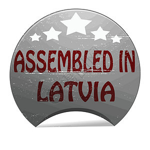 在拉脱维亚集结圆形星星灰色白色墨水矩形红色橡皮拼凑背景图片