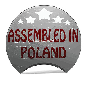 在波兰集结白色红色墨水拼凑灰色圆形星星矩形橡皮图片