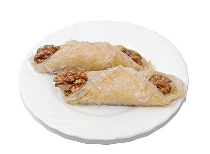 土耳其果仁蜜饼小吃长方形甜点核桃美味蜂蜜面包糖浆糕点食物图片