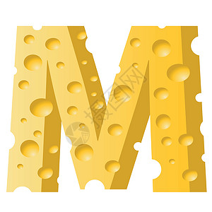 奶酪字母M插图食物语法拼写卡通片语言学校框架购物教育图片