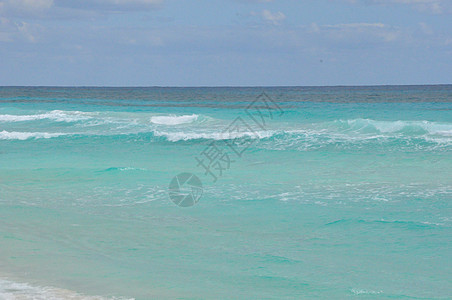 墨西哥海滩地平线海岸假期天堂阳光晴天海景支撑海浪旅行图片