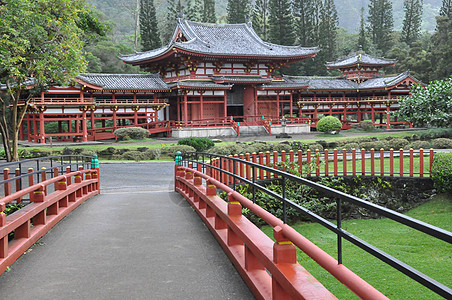 夏威夷比约多寺房子热带绿色植物宗教寺庙角落文化小路佛教徒建筑图片